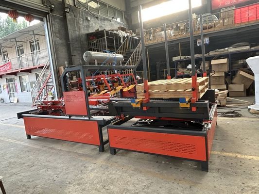 Semi-Automatic Wooden Pallet Nailing Machine with Palletizer wood pallet nailing machine