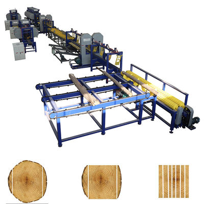 Kereste fabrikası Ahşap testere makinesi otomatik üretim hattı ikiz dikey kereste fabrikası şerit testere