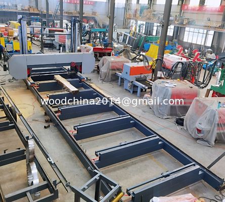 Dia 2500mm CNC Yatay Otomatik Ahşap Bandsaw Makine Afrika Çubuk Kesimi için Band Gördü
