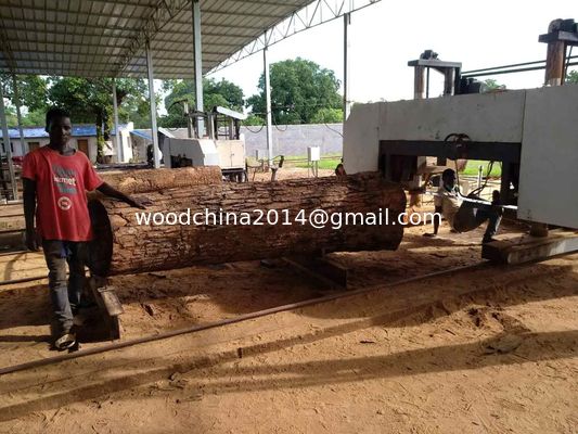 Çift sütun yatay ahşap bant testere makinesi MJ2500 Heavy Duty Bandsaw Mill