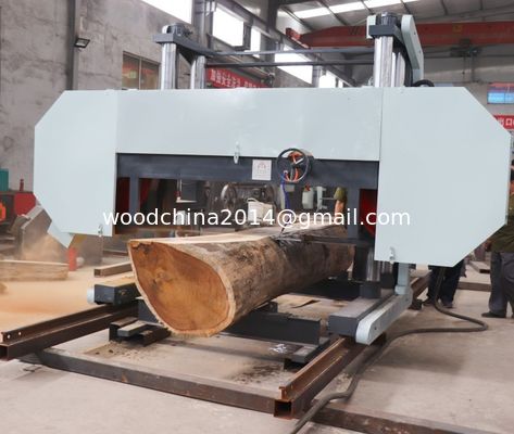 Endüstriyel Dizel Elektrik Bandsaw Mill Ahşap Yatay Taşınabilir Taşınabilir Rel ile