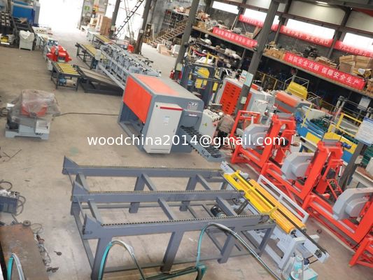Çifte Spindle Multiple Blades Rip Saw, Çember Çubuk Kesimi için Multi RipSaw Üretim hattı