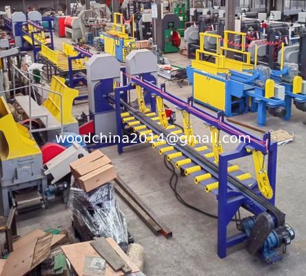 Otomatik Dikey Çift Başlı Bandsaw Çakmak Çakma hattı Ahşap Çakma Makinesi