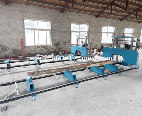 9HP benzinli motor taşınabilir yatay bant testere dizel mobil bant testere
