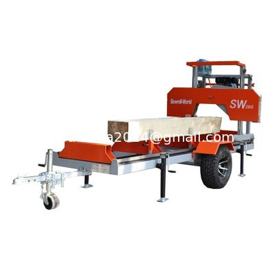 9HP benzinli motor taşınabilir yatay bant testere dizel mobil bant testere