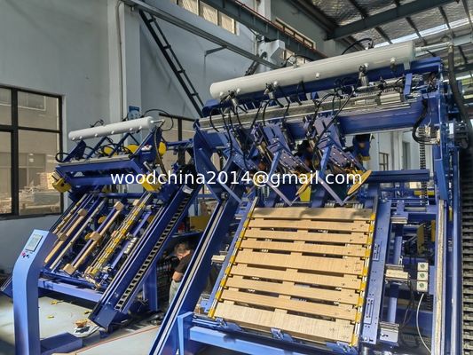 Otomatik stringer palet montaj makinesi euro testere blokları palet çivileme makinesi EURO ahşap palet çivileme makinesi