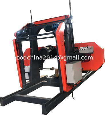 Log Wood Processing Sawmill Machine Wood Portable Sawmill, Inverter besleme ile Otomatik Yatay Bandsaw