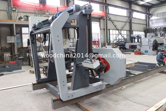 Log Wood Processing Sawmill Machine Wood Portable Sawmill, Inverter besleme ile Otomatik Yatay Bandsaw