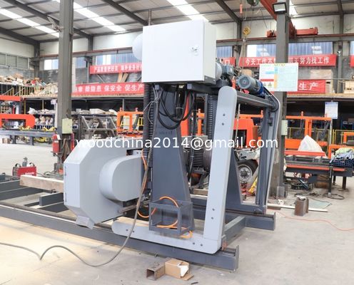 Log Wood Processing Sawmill Machine Wood Portable Sawmill, Inverter besleme ile Otomatik Yatay Bandsaw