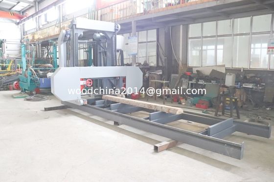 Log Wood Processing Sawmill Machine Wood Portable Sawmill, Inverter besleme ile Otomatik Yatay Bandsaw