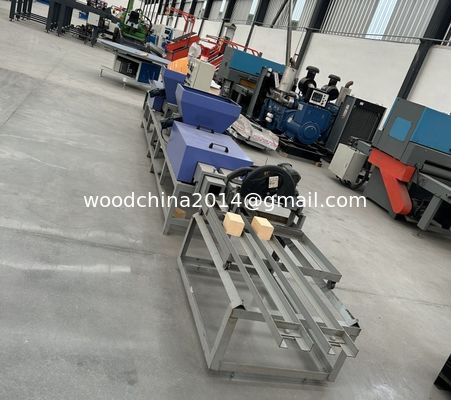 Yeni Otomatik 2 Başlı Ahşap Çip Görme Toz Blok Makinesi Ahşap Palet Yapma Makinesi