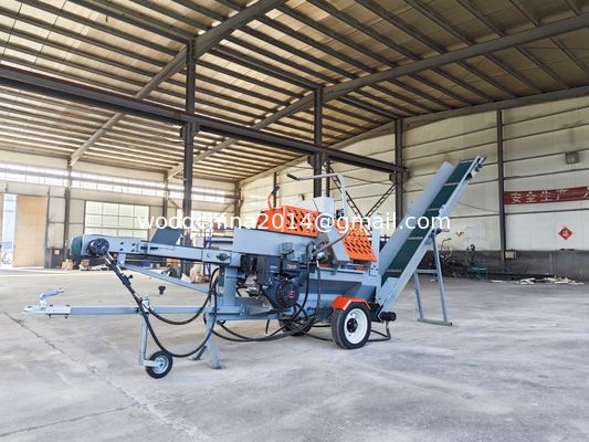 Otomatik Hidrolik Çömlek Kırıcı 15 HP Benzin Motoru ile Mobil Odun Kırıcı