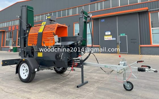 Otomatik Hidrolik Çömlek Kırıcı 15 HP Benzin Motoru ile Mobil Odun Kırıcı