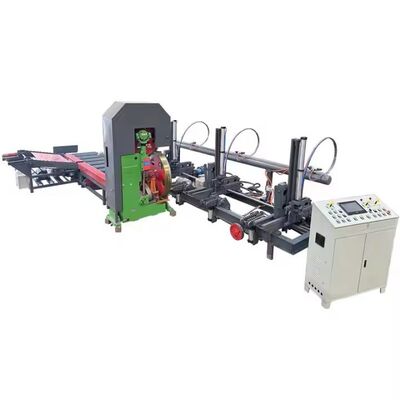 Dikey Bant Testere Ağaç Kesme Makinesi MJ3210 Kütük Testeresi Otomatik Arabalı 1060mm Tekerlek 30KW Motor