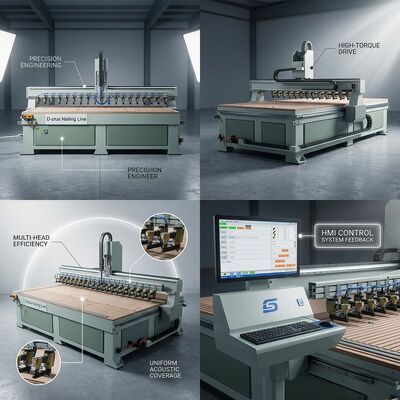 SHDJ2700H Ahşap Slat Duvar Ses İzole Panelleri için Otomatik Akustik Panel Çivi Makinesi