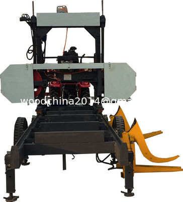 Kaynak dizel/benzinli motor testere tahta makinesi taşınabilir bant testere römorklu testere testere makinesi