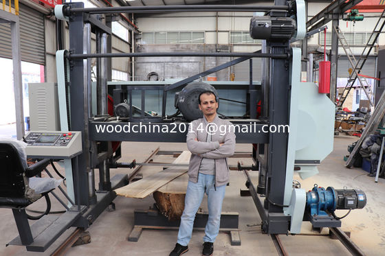 Endüstriyel Dizel Elektrik Bandsaw Mill Ahşap Yatay Taşınabilir Taşınabilir Rel ile