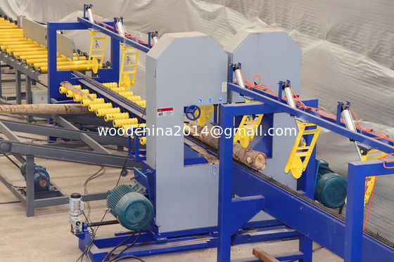 Otomatik Dikey Çift Blade Çakmak Bandsaw Mill Makine Ahşap İşleme Makineleri için Çakmak